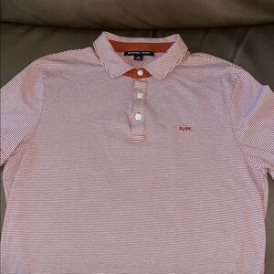 Michael Kors Men's Red Striped Polo Shirt